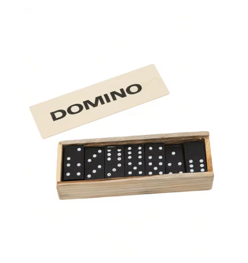 Schwarze Domino-Holzkiste...
