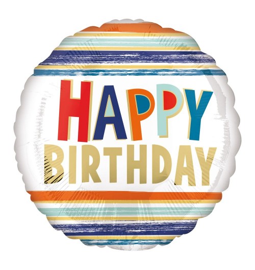 Happy Birthday - Stripes -...