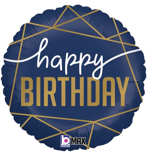Happy Birthday - Navy Geo -...