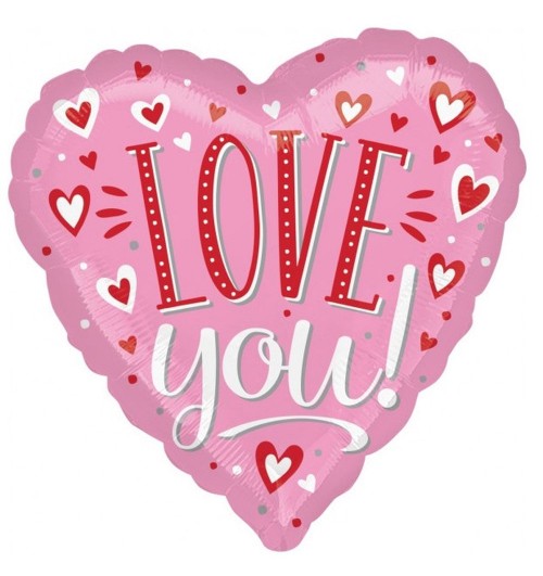 Love You - Pink Hearts and...