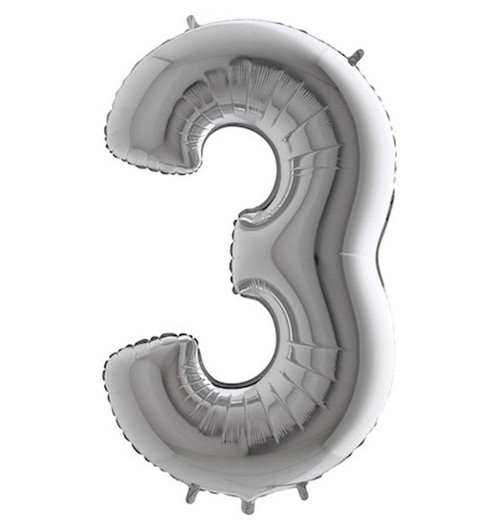 Number 3 - Silver - 40 inch...
