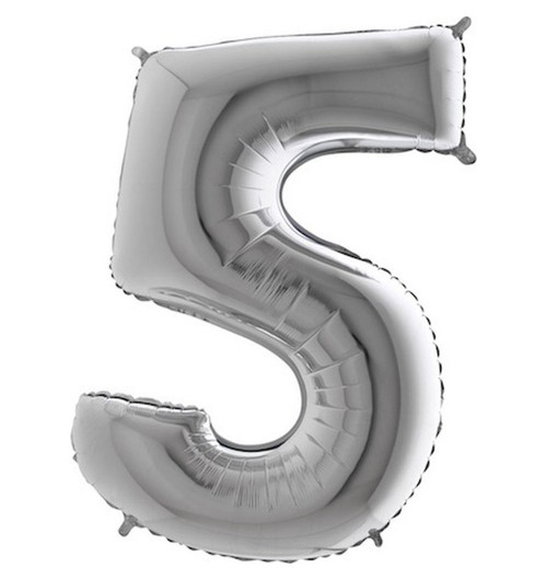 Number 5 - Silver - 40 inch...