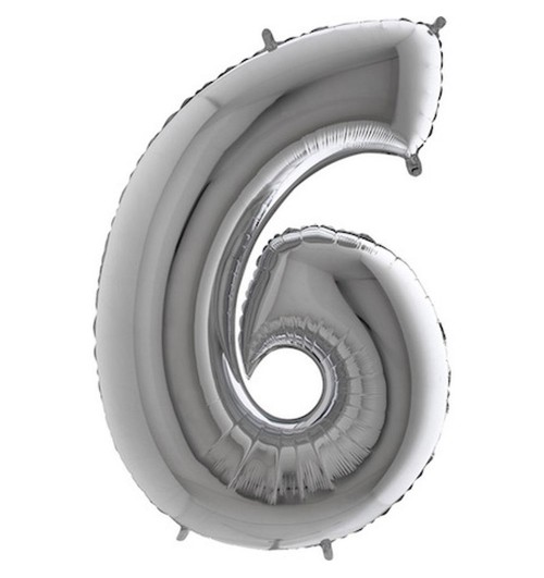 Number 6 - Silver - 40 inch...