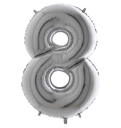 Number 8 - Silver - 40 inch...
