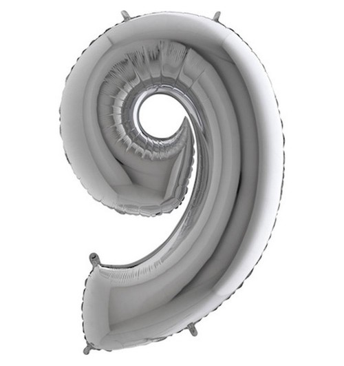 Number 9 - Silver - 40 inch...