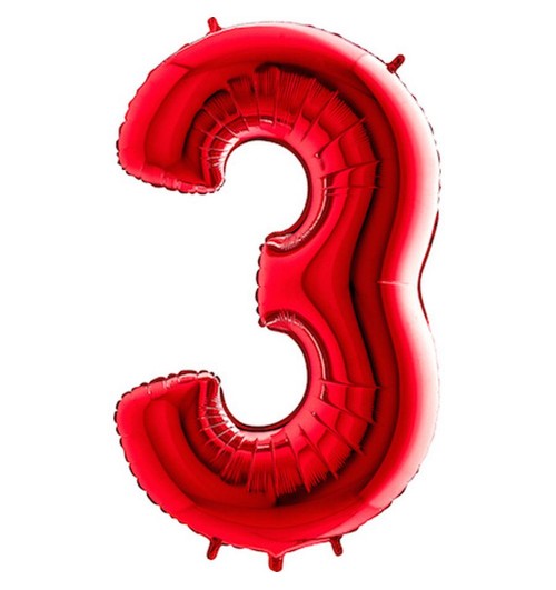 Number 3 - Red - 40 inch -...