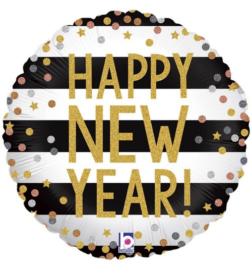 Happy New Year - Black And...